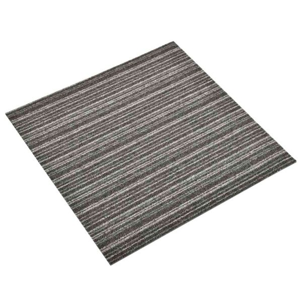 Килим 20 pcs Антрацитно с ивици 50 x 50 cm 100% Полипропилен