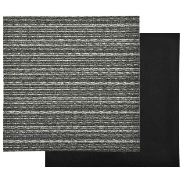 Килим 20 pcs Антрацитно с ивици 50 x 50 cm 100% Полипропилен