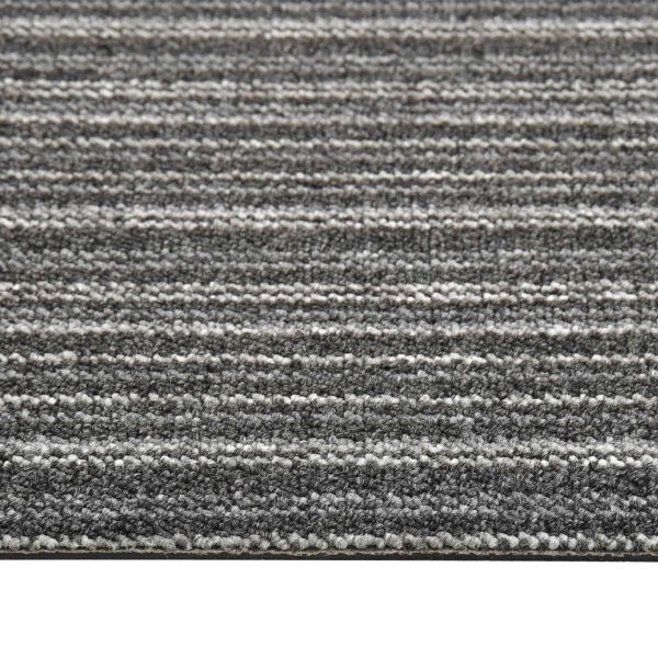 Килим 20 pcs Антрацитно с ивици 50 x 50 cm 100% Полипропилен