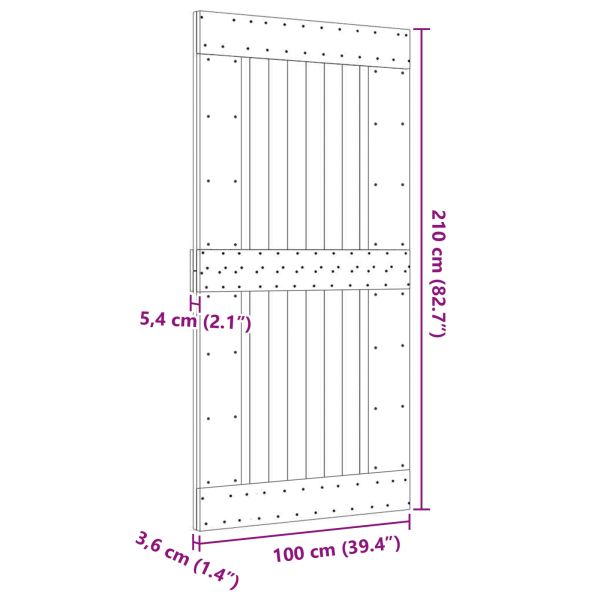 Врата NARVIK 100 x 210 cm Натурално
