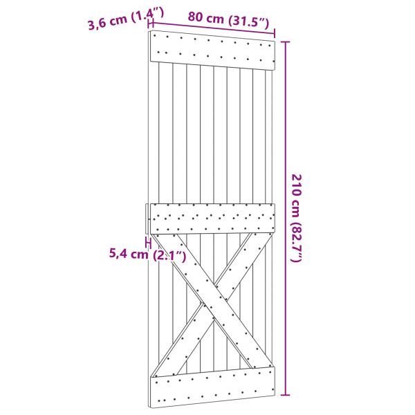 Врата NARVIK 80 x 210 cm Натурално