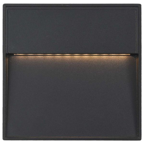 Фасадни LED аплици, 2 бр, 3 W, черни, квадратни