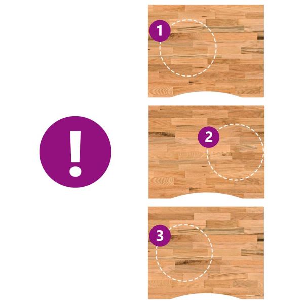 Плот за бюро, светлокафяв, 100x80x2,5см, дъб масив, правоъгълна