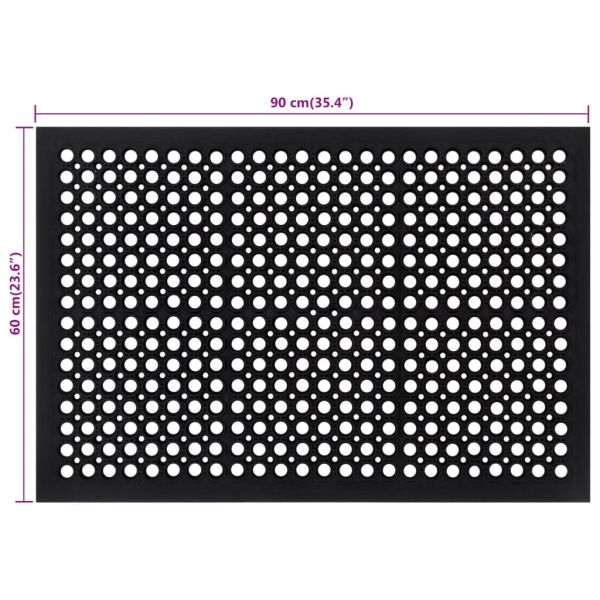 Изтривалка за врата правоъгълна 60x90 см гума