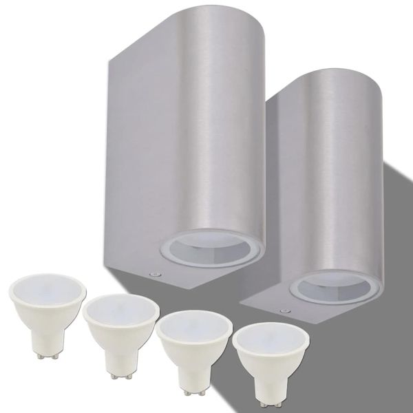 Външни LED прожектори за стена, обли, 2 бр