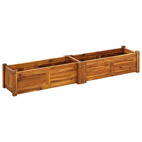 Градинска повдигната леха, акациево дърво, 150x30x25 см