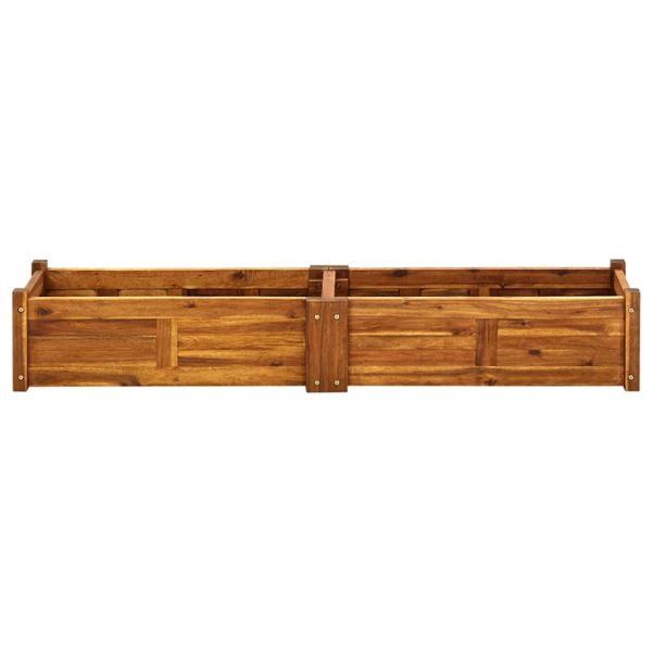 Градинска повдигната леха, акациево дърво, 150x30x25 см