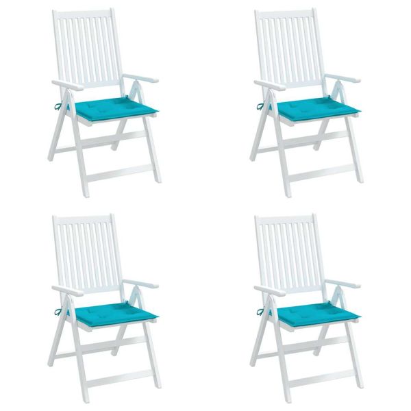 Възглавници за градински столове 4 бр тюркоаз 50x50x4 см плат