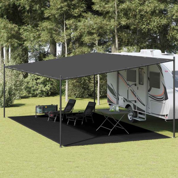 Килим за палатка, 400x800 см, черен, HDPE