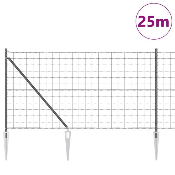 Ограда с пост Сив 1,2 x 25 m Стомана