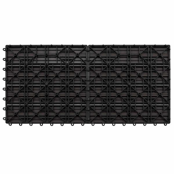 Плочка за decking 6 pcs Тъмен кафяв 60 x 30 cm WPC