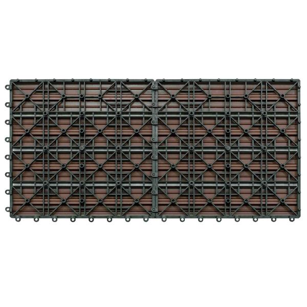 Плочка за decking 6 pcs Кафяво 60 x 30 cm WPC