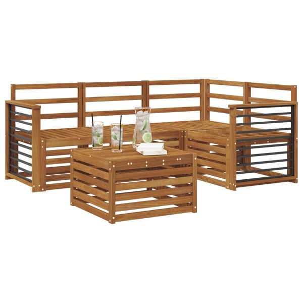 Комплект дивани за открито 5 pcs Естествен