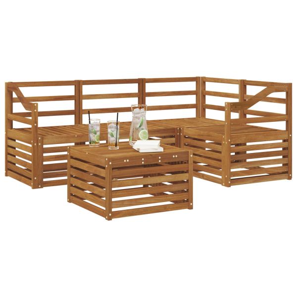 Комплект дивани за открито 5 pcs Естествен