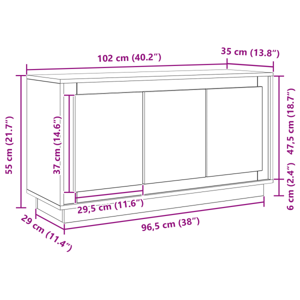 Служебен шкаф Черния дъб 102 x 35 x 55 см Инженерно дърво