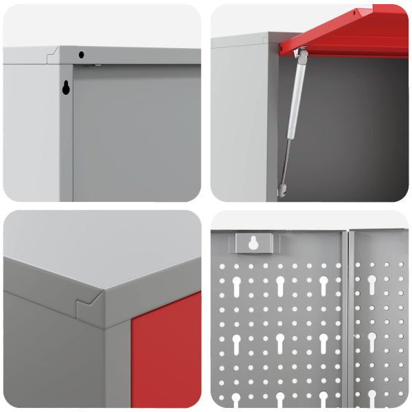 Комплект работни шкафове с чекмедже с рафт 6 pcs Червено