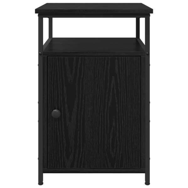 Нощен шкаф с чекмедже 2 pcs Черен дъб Инженерно дърво