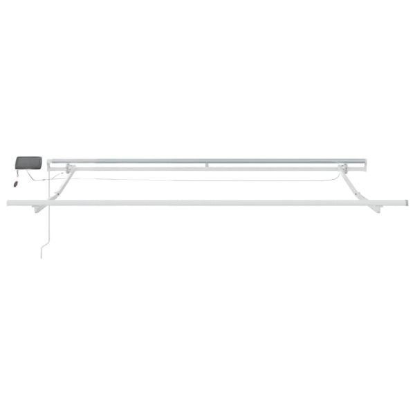 Ръчно прибираща се тента с LED, кафява, 300x250 см