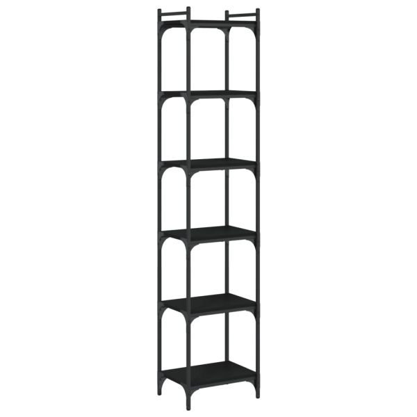Библиотека 6 рафта черна 40x30x188 см инженерно дърво