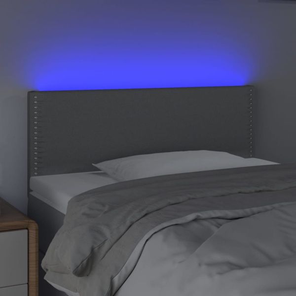 LED горна табла за легло, светлосива, 80x5x78/88 см, плат
