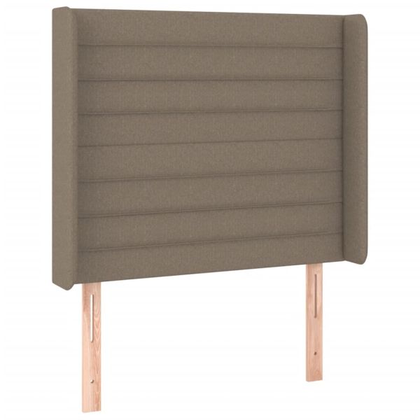 LED горна табла за легло, таупе, 103x16x118/128 см, плат