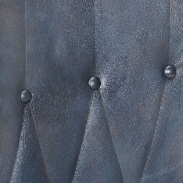 Wingback стол, сив, естествена кожа