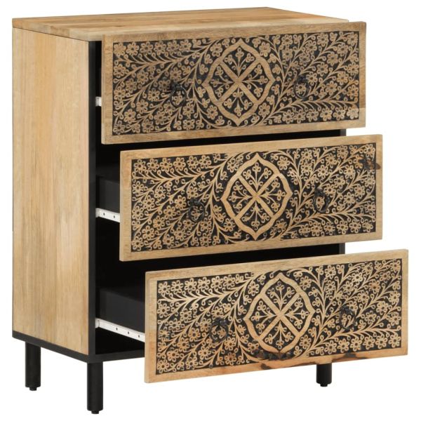 Страничен шкаф 60x33x75 см манго масивно дърво