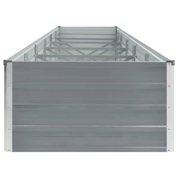 Градинска висока леха поцинкована стомана 480x80x45 см сива