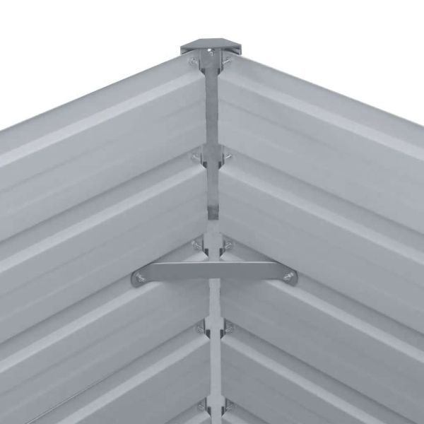 Градинска висока леха поцинкована стомана 480x80x45 см сива
