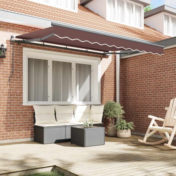 Сгъваем навес Кафяво 350 x 200 cm текстил