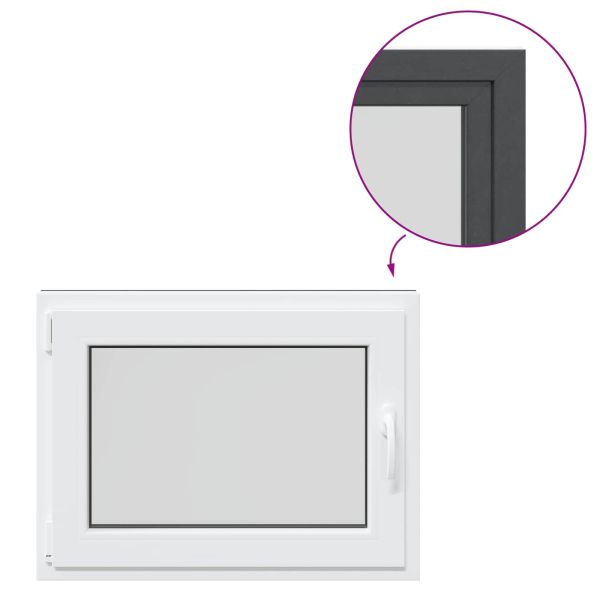 Прозорец за мазе RISOR 80 x 60 cm PVC и стъкло Антрацит
