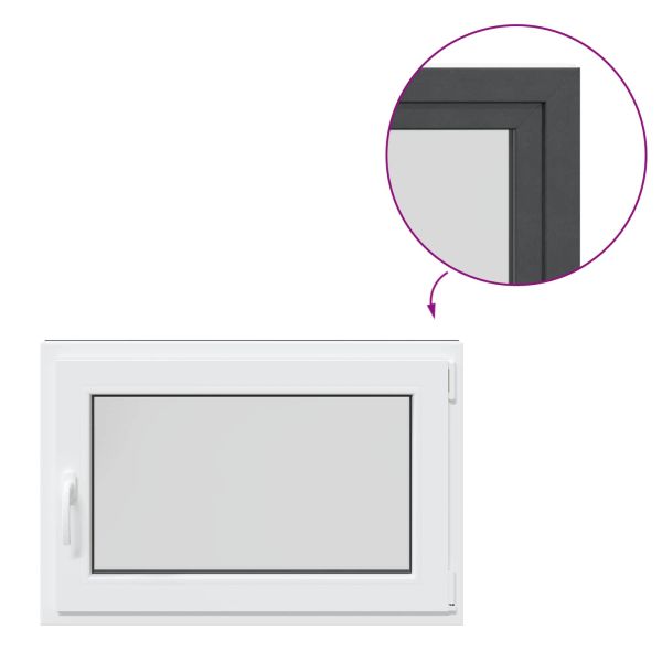 Прозорец за мазе RISOR 90 x 60 cm PVC и стъкло Антрацит
