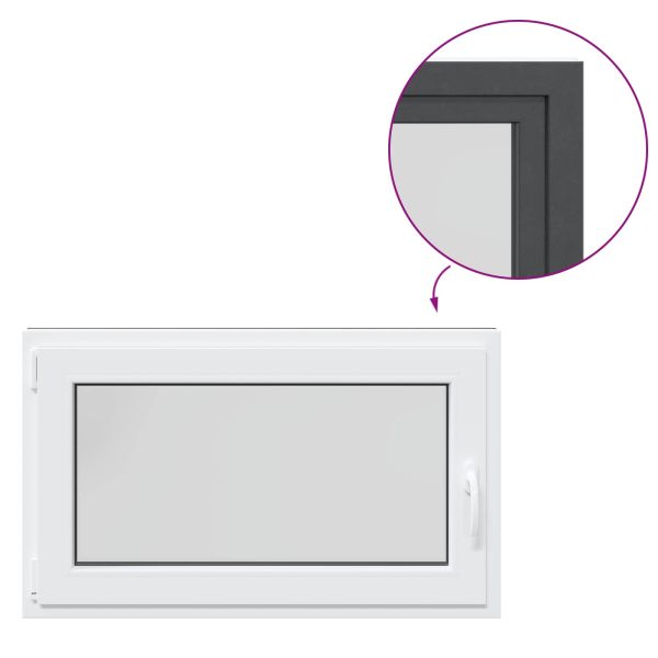 Прозорец за мазе RISOR 100 x 60 cm PVC и стъкло Антрацит