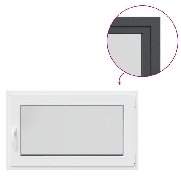 Прозорец за мазе RISOR 100 x 70 cm PVC и стъкло Антрацит