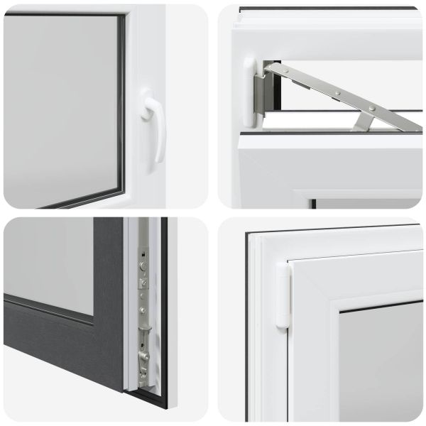 Прозорец за мазе RISOR 110 x 60 cm PVC и стъкло Антрацит