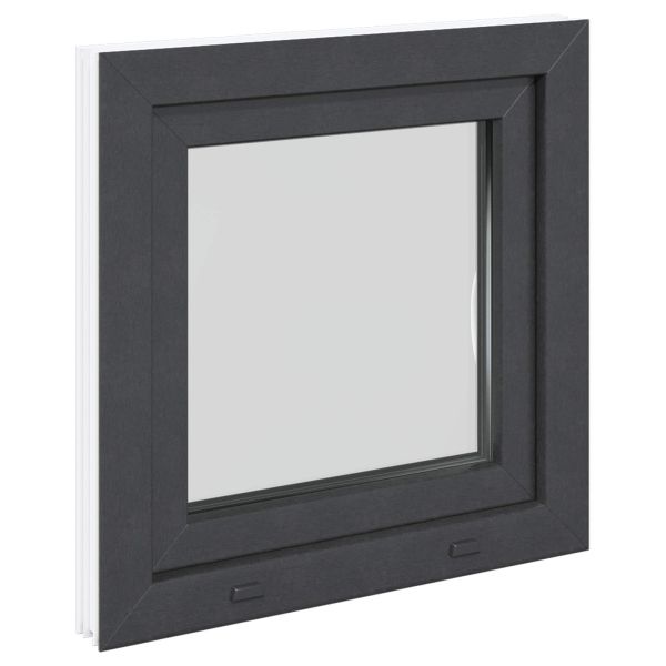 Прозорец за мазе RISOR 60 x 60 cm PVC и стъкло Антрацит
