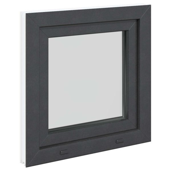 Прозорец за мазе RISOR 60 x 60 cm PVC и стъкло Антрацит