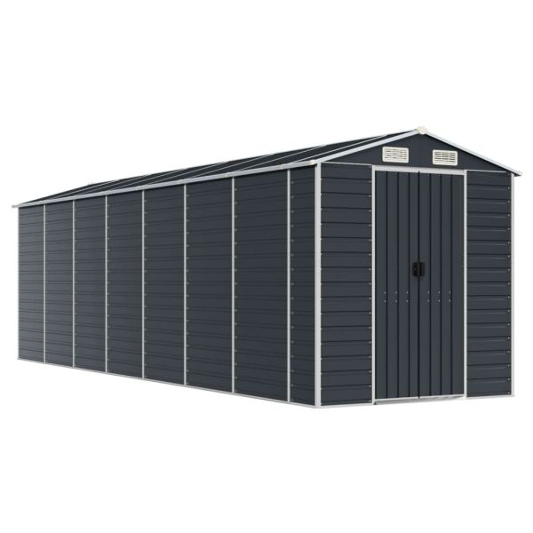Градинска барака антрацит 191x640x198 см поцинкована стомана