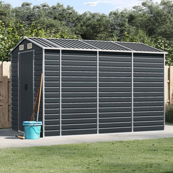 Градинска барака антрацит 191x300x198 см поцинкована стомана