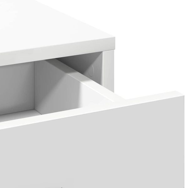 Тоалетка с чекмедже 2 pcs Бяло 50 x 41 x 135 см Инженерно дърво