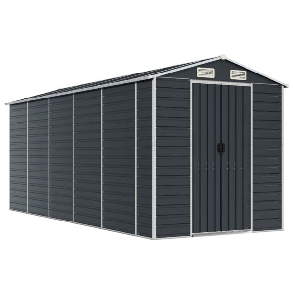 Градинска барака антрацит 191x470x198 см поцинкована стомана