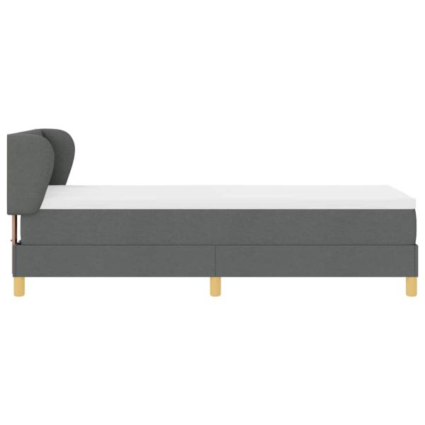 Легло с пружинирана основа Тъмносив 80 x 200 cm текстил