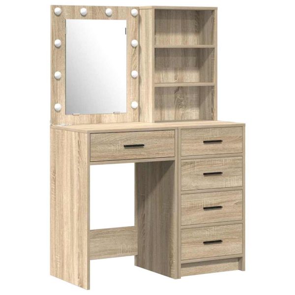 Тоалетка с рафт 2 pcs Кафяво 50 x 41 x 135 см Инженерно дърво