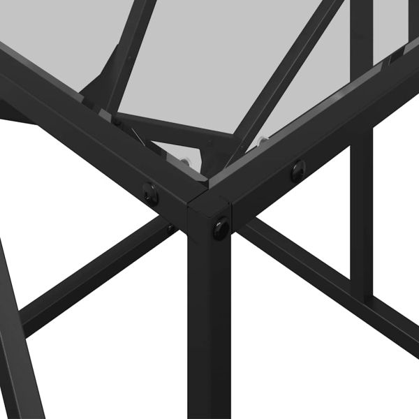 Маса за кафе с прозрачен стъклен плот 78,5x40x41 см стомана