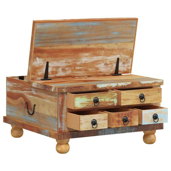 Маса за кафе регенерирано дърво 70x70x38 см