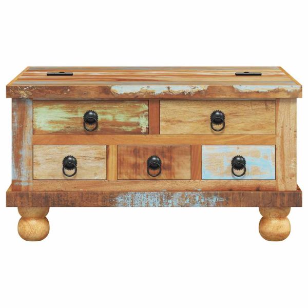 Маса за кафе регенерирано дърво 70x70x38 см
