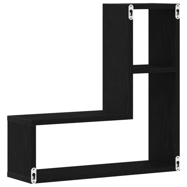 Стенен рафт 2 бр. Черния дъб 50 x 15 x 85 см
