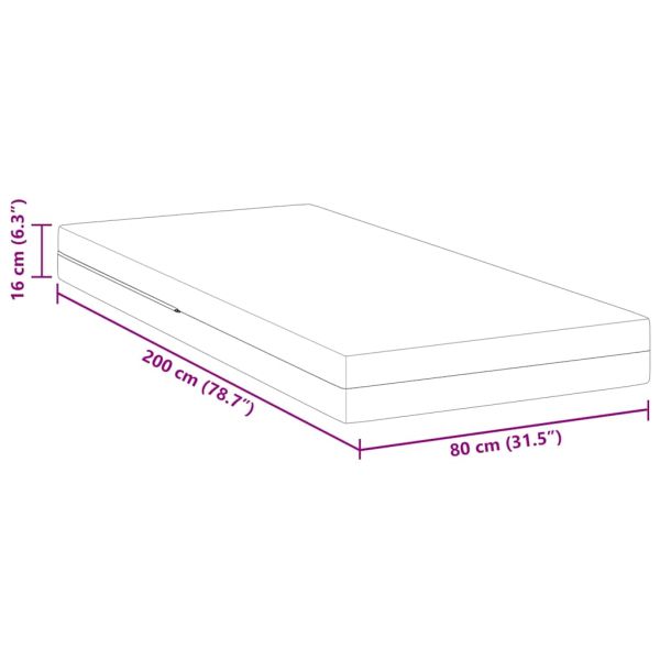 Матрак Средно твърдо 80 x 200 cm Бяло