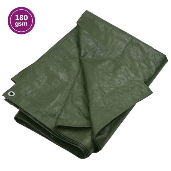Брезент, 180 г/м², 6x10 м, зелен, HDPE