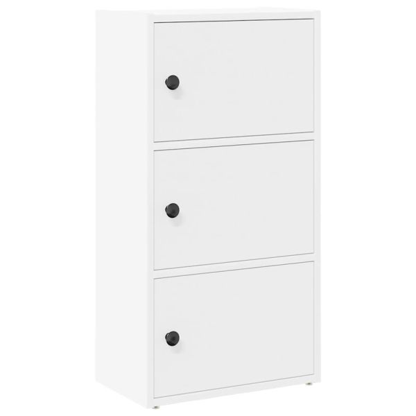 Библиотека, бяла, 40x24x77 см, инженерно дърво